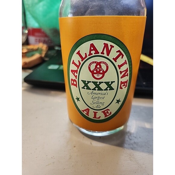 Vintage Ballantine XXX Ale Beer Glass 5" Red/Green Logo Barware Collectible - Picture 7 of 7